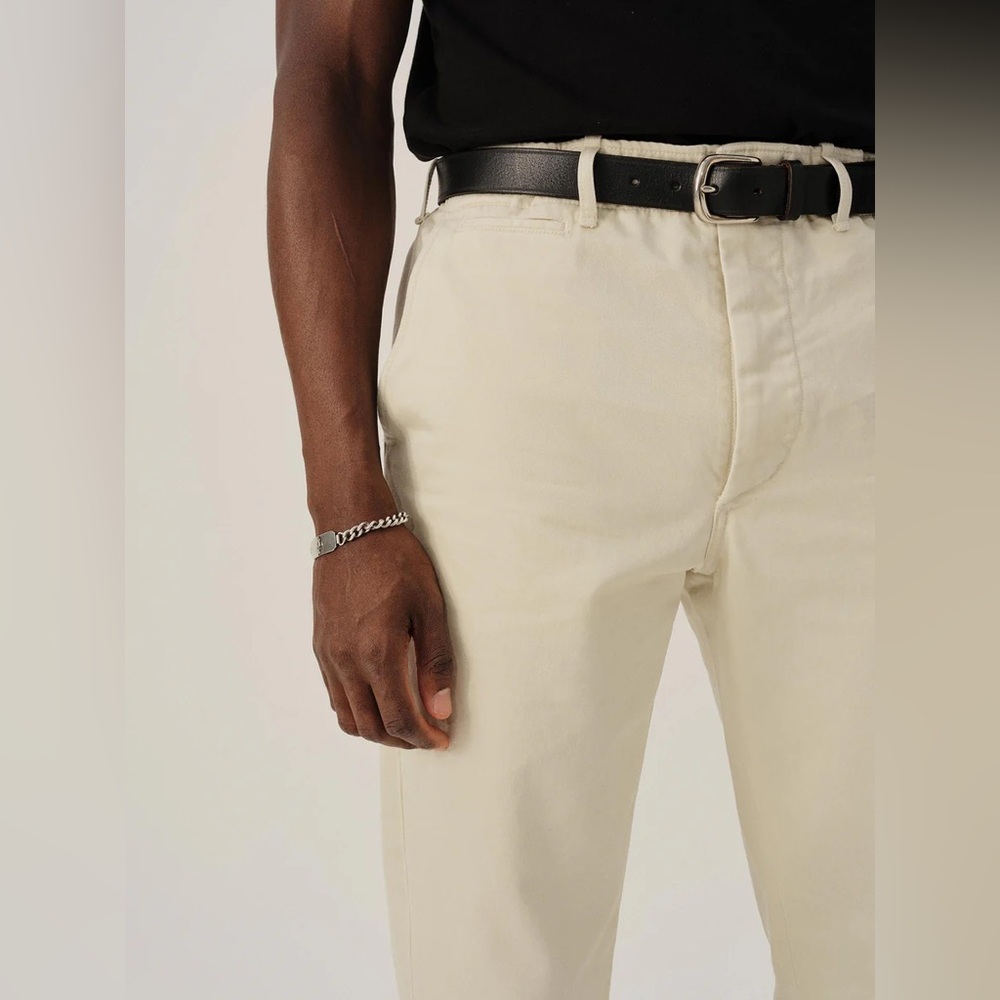 Buck Mason Cream Straight-Leg Chinos - Picture 3 of 11
